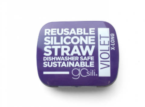 GoSili Extra Long Reusable Silicone Straw with Travel Case