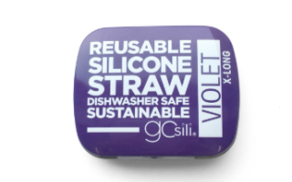 GoSili Extra Long Reusable Silicone Straw with Travel Case